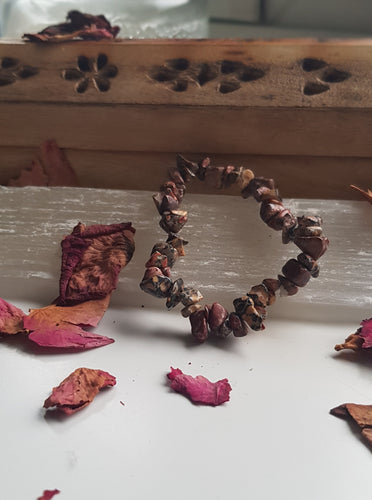 Leopard Print Jasper Chip Bracelet