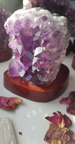 Amethyst Druzy On Wood