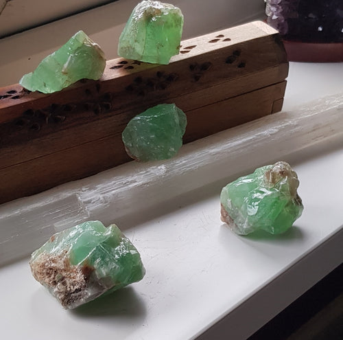 Raw Green Calcite