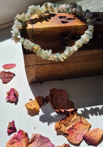 Moss Agate Chip Bracelet